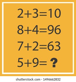 Counting games for kids and adults. Educational math game. Result. Crossword for social networks. Rebus. Riddle for the mind. Riddle with numbers. Vector