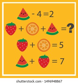 Counting games for kids and adults. Educational math game. Result. Crossword for social networks. Rebus. Riddle for the mind. Riddle with numbers. Vector