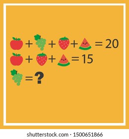 Counting games for kids and adults. Educational math game. Result. Crossword for social networks. Rebus. Riddle for the mind. Riddle with numbers. Vector