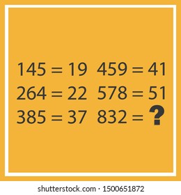 Counting games for kids and adults. Educational math game. Result. Crossword for social networks. Rebus. Riddle for the mind. Riddle with numbers. Vector