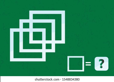 Counting games for kids and adults. Educational math game. Result. Crossword for social networks. Rebus. Riddle for the mind. Riddle with numbers. Vector