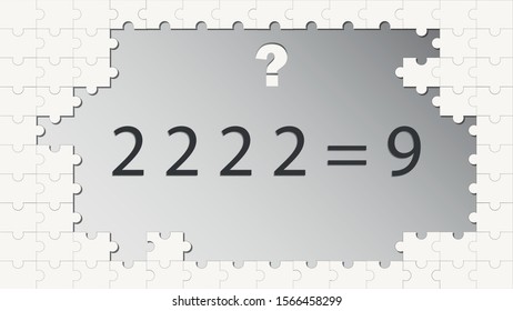 Counting games for kids and adults. Educational math game. Result. Riddle for the mind. Riddle with numbers. Vector