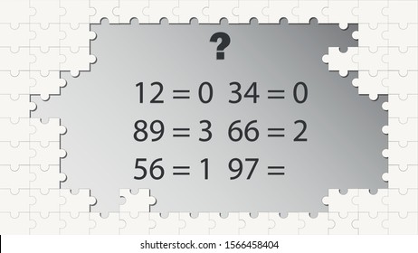 Counting games for kids and adults. Educational math game. Result. Riddle for the mind. Riddle with numbers. Vector