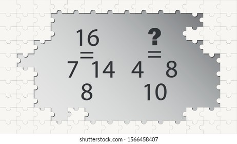 Counting games for kids and adults. Educational math game. Result. Riddle for the mind. Riddle with numbers. Vector