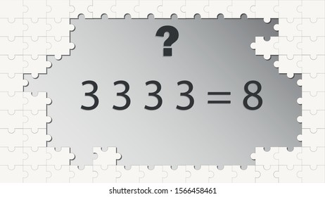 Counting games for kids and adults. Educational math game. Result. Riddle for the mind. Riddle with numbers. Vector