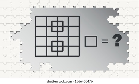 Counting games for kids and adults. Educational math game. Result. Riddle for the mind. Riddle with numbers. Vector