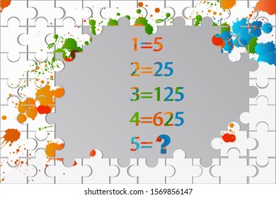 Counting games for kids and adults. Educational math game. Result. Riddle for the mind. Riddle with numbers. Vector