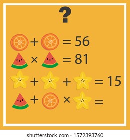 Counting games for kids and adults. Educational math game. Result. Riddle for the mind. Riddle with numbers. Vector
