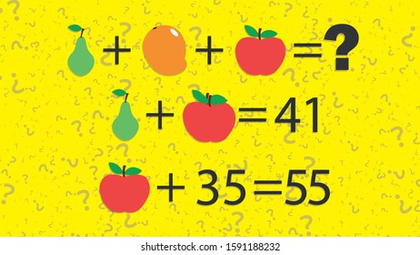 Counting games for kids and adults. Educational math game. Result. Crossword for social networks. Rebus. Riddle for the mind. Riddle with numbers. Vector