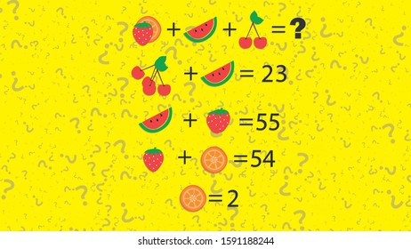Counting games for kids and adults. Educational math game. Result. Crossword for social networks. Rebus. Riddle for the mind. Riddle with numbers. Vector