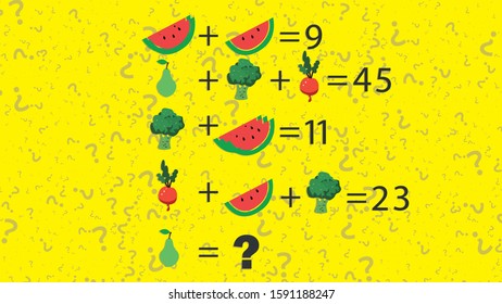 Counting games for kids and adults. Educational math game. Result. Crossword for social networks. Rebus. Riddle for the mind. Riddle with numbers. Vector