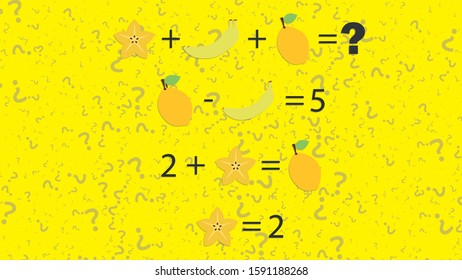 Counting games for kids and adults. Educational math game. Result. Crossword for social networks. Rebus. Riddle for the mind. Riddle with numbers. Vector