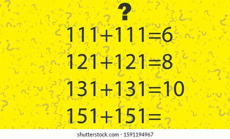 Counting games for kids and adults. Educational math game. Result. Crossword for social networks. Rebus. Riddle for the mind. Riddle with numbers. Vector