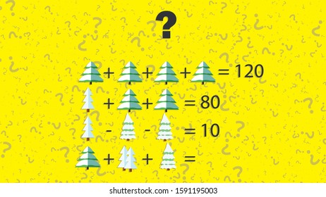 Counting games for kids and adults. Educational math game. Result. Crossword for social networks. Rebus. Riddle for the mind. Riddle with numbers. Vector
