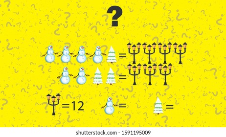 Counting games for kids and adults. Educational math game. Result. Crossword for social networks. Rebus. Riddle for the mind. Riddle with numbers. Vector