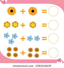 counting games for kids educational math games addition worksheet with flower