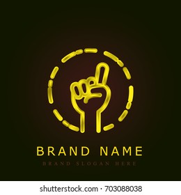 Counting golden metallic logo