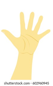 Counting Hand, Five, isolated on white
