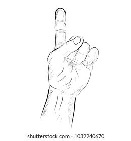 Counting Hand, or Vote, One, isolated on white