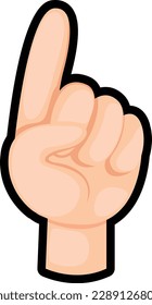 counting hand.finger number one illustration vector
