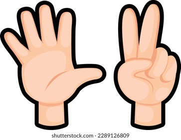 counting hand.finger number seven  illustration vector