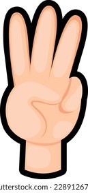 counting hand.finger number three  illustration vector