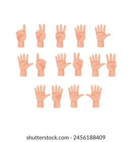 counting hands isolated on white