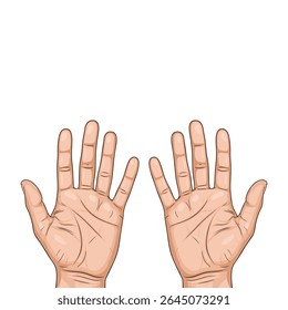 counting hands isolated on white background