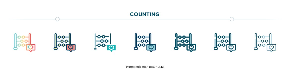 counting icon designed in gradient, filled, two color, thin line and outline style. vector illustration of counting vector icons. can be used for mobile, ui, web
