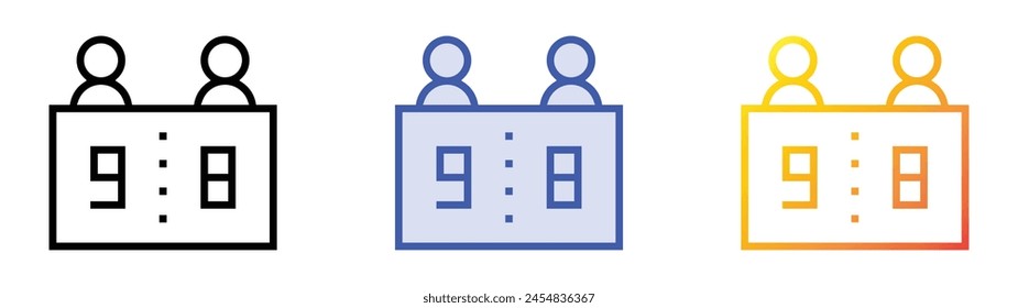 icono de recuento. Diseño de estilo de relleno lineal, azul y degradado aislado sobre fondo blanco
