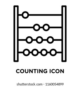 Counting icon vector isolated on white background, Counting transparent sign , line and outline elements in linear style