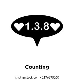 Counting icon vector isolated on white background, logo concept of Counting sign on transparent background, filled black symbol
