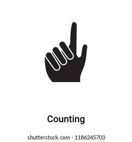 Counting icon vector isolated on white background, logo concept of Counting sign on transparent background, filled black symbol