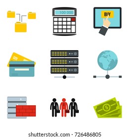 Counting icons set. Cartoon set of 9 counting vector icons for web isolated on white background
