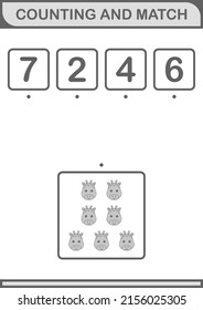 Counting and match Giraffe face. Worksheet for kids