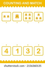 Counting and match Giraffe face. Worksheet for kids