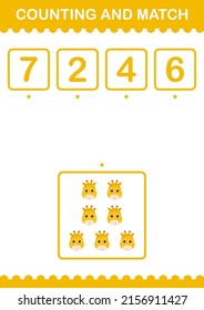 Counting and match Giraffe face. Worksheet for kids