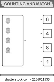 Counting and match Giraffe face. Worksheet for kids
