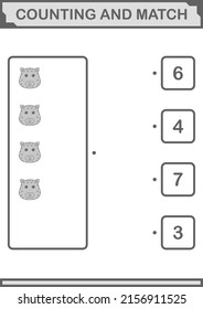 Counting and match Leopard face. Worksheet for kids