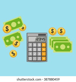 Counting money concept. Flat design.