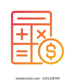 Icono de vector lineal de gradiente perfecto de píxel de dinero. Contabilidad financiera. Control de efectivo. Cuenta de resultados. Símbolo de color de línea delgada. Pictograma de estilo moderno. Dibujo de contorno aislado del vector
