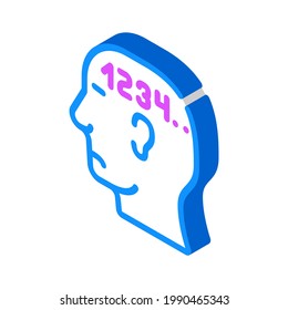 Zählen von Neurosen isometrischer Icon Vektorgrafik. Zählen des Neurosezeichens. einzelne Symbolillustration