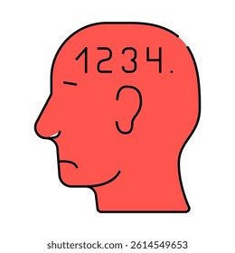counting neurosis line icon vector. counting neurosis sign. isolated symbol illustration