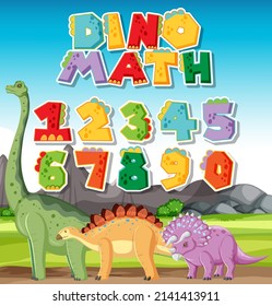 Counting number 0 to 9 for kids illustration