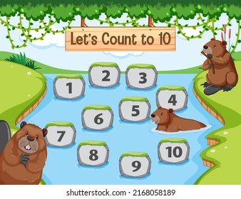 Counting number 1 to 10  illustration