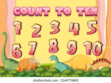 Counting number 1 to 10 for kids illustration