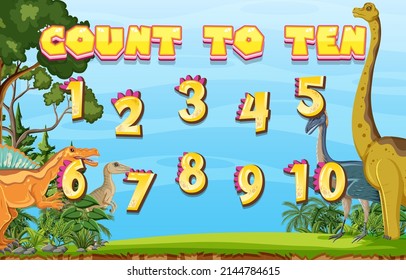 Counting number 1 to 10 for kids illustration
