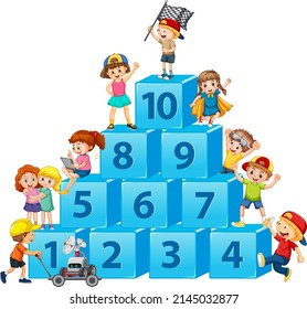Counting number 1 to 10 for kids illustration