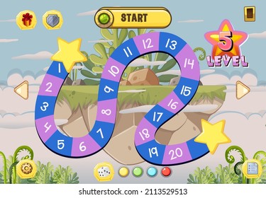 Counting number game template for kid illustration