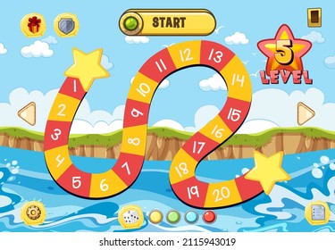 Plantilla de juego de número de cuenta para ilustración de niño